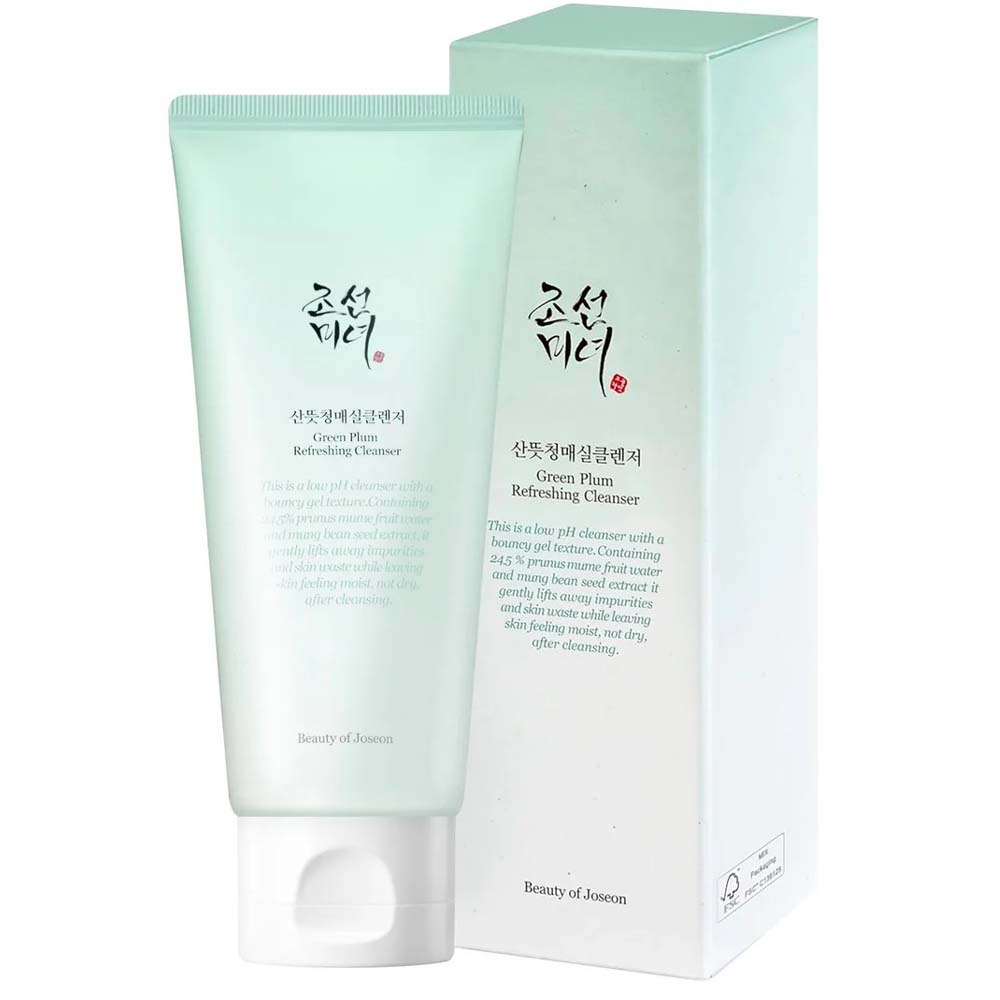 Beauty of Joseon Green Plum Refreshing Cleanser - 100ml Low pH Gel Face Wash with AHA & Green Plum Extract