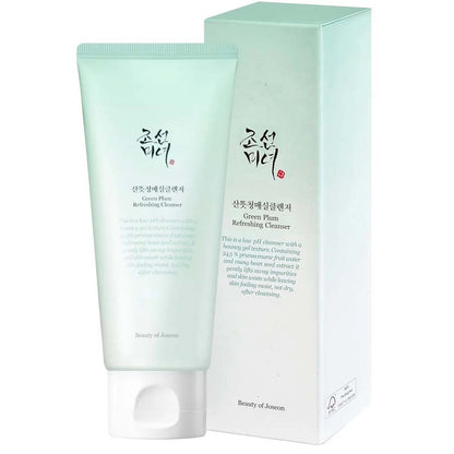 Beauty of Joseon Green Plum Refreshing Cleanser - 100ml Low pH Gel Face Wash with AHA & Green Plum Extract