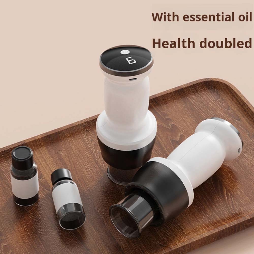 Electric Cupping Massager & Scraping Instrument. Rechargeable muscle pain relief for neck, back, arms & legs. Portable design.