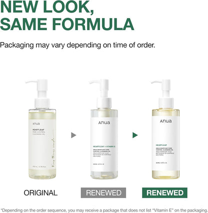 ANUA Heartleaf Pore Control Cleansing Oil. Gentle Korean oil cleanser to dissolve makeup, sunscreen & blackheads. 200ml.
