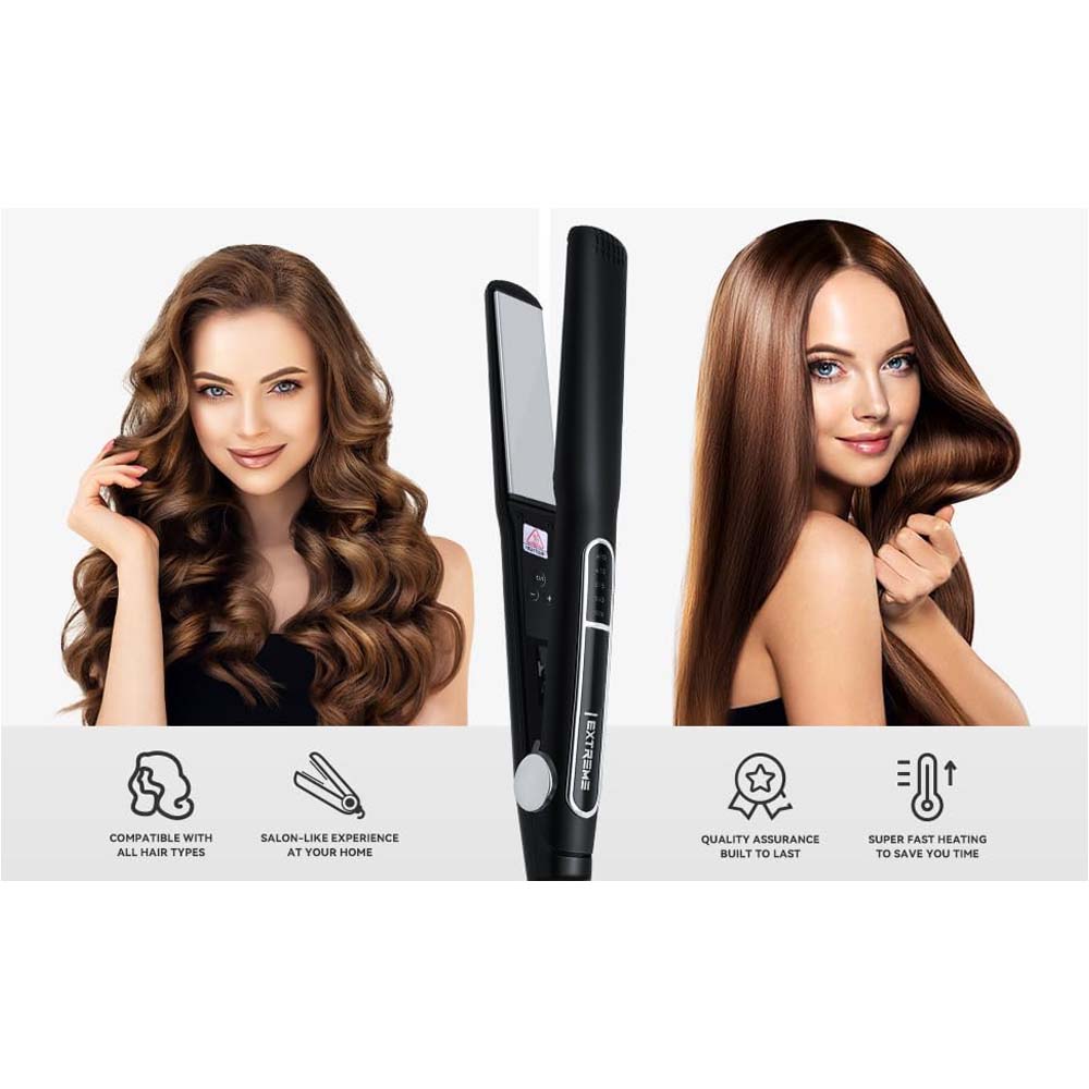 Extreme 480°F Hair Straightener - Professional Titanium Flat Iron with Digital Display & Fast Heat-Up