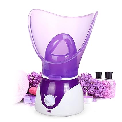 Facial Steamer | Professional Steam Inhaler for Face Sauna Mask | Moisturizer for Sinuses with Aroma Diffuser | Beauty and Care (Purple)