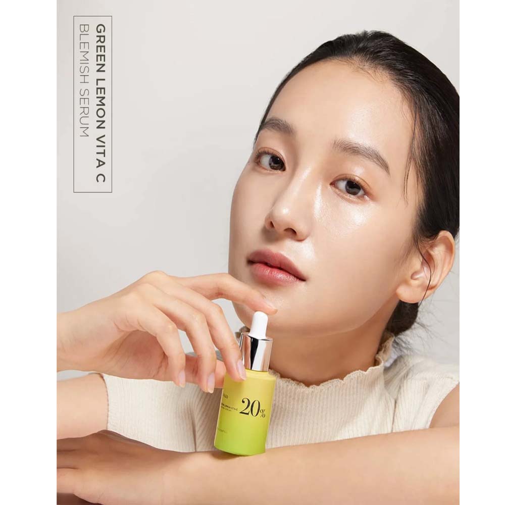 Anua Green Lemon Vitamin C Serum - 20ml with Vitamin E, Hyaluronic & Ferulic Acid for Brightening & Antioxidant Protection