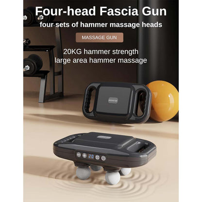 4-Head Massage Gun Deep Tissue - 20 Intensities & 6 Modes, Muscle Massager for Back, Neck, Shoulder, Leg & Body Pain Relief