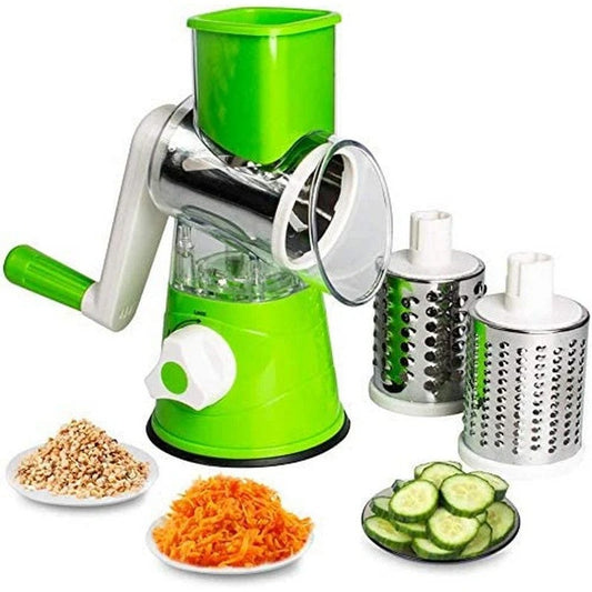 3-in-1 Manual Rotary Vegetable Drum Cutter | Multi-Purpose Slicer, Shredder, and Grater | Efficient Kitchen Tool for Fruits and Vegetables