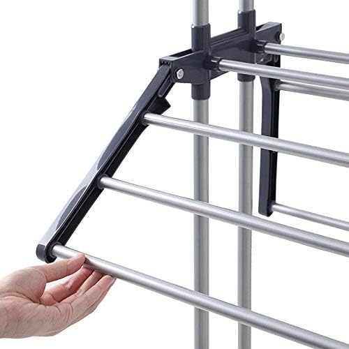 Foldable Rolling Laundry Drying Rack with Adjustable Shelves | Heavy-Duty Stainless Steel Rods | Compact Storage | 4-Tier Adjustable Height & Portable Design