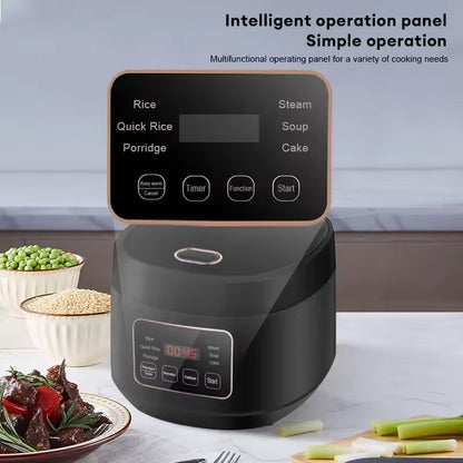 3L Smart Rice Cooker with Steamer - 24H Delay Start, Multi-Functional Cooker for 3-5 People, Includes Measuring Cup & Spoon (Multi Colour)