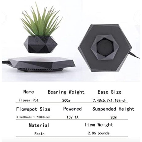 Levitating - Bonsai Planter Pot, Magnetic Floating Planter, Stylish Decor, Tranquil Home & Office Decor, Great Gift Idea, Magnetic Levitation Technology.