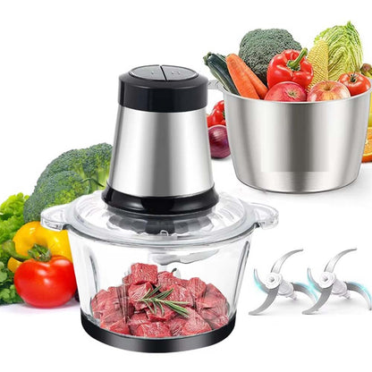 Stainless Steel Electric Blender & Meat Grinder - Portable Multifunction Food Processor for Kitchen, Safe & Low-Noise