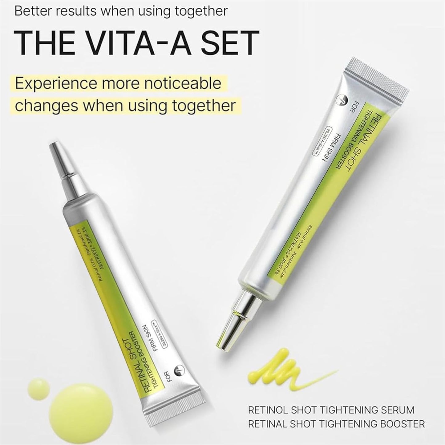 Vita A Retinal Shot Tightening Booster. Advanced retinal serum for deep wrinkles, firming & skin renewal. All skin types.