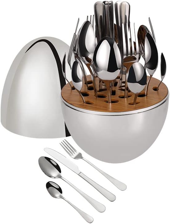24-Piece Stainless Steel Cutlery Set – Luxury Scandinavian Style