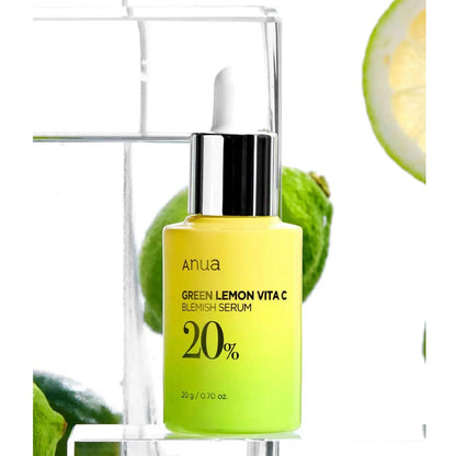 Anua Green Lemon Vitamin C Serum - 20ml with Vitamin E, Hyaluronic & Ferulic Acid for Brightening & Antioxidant Protection