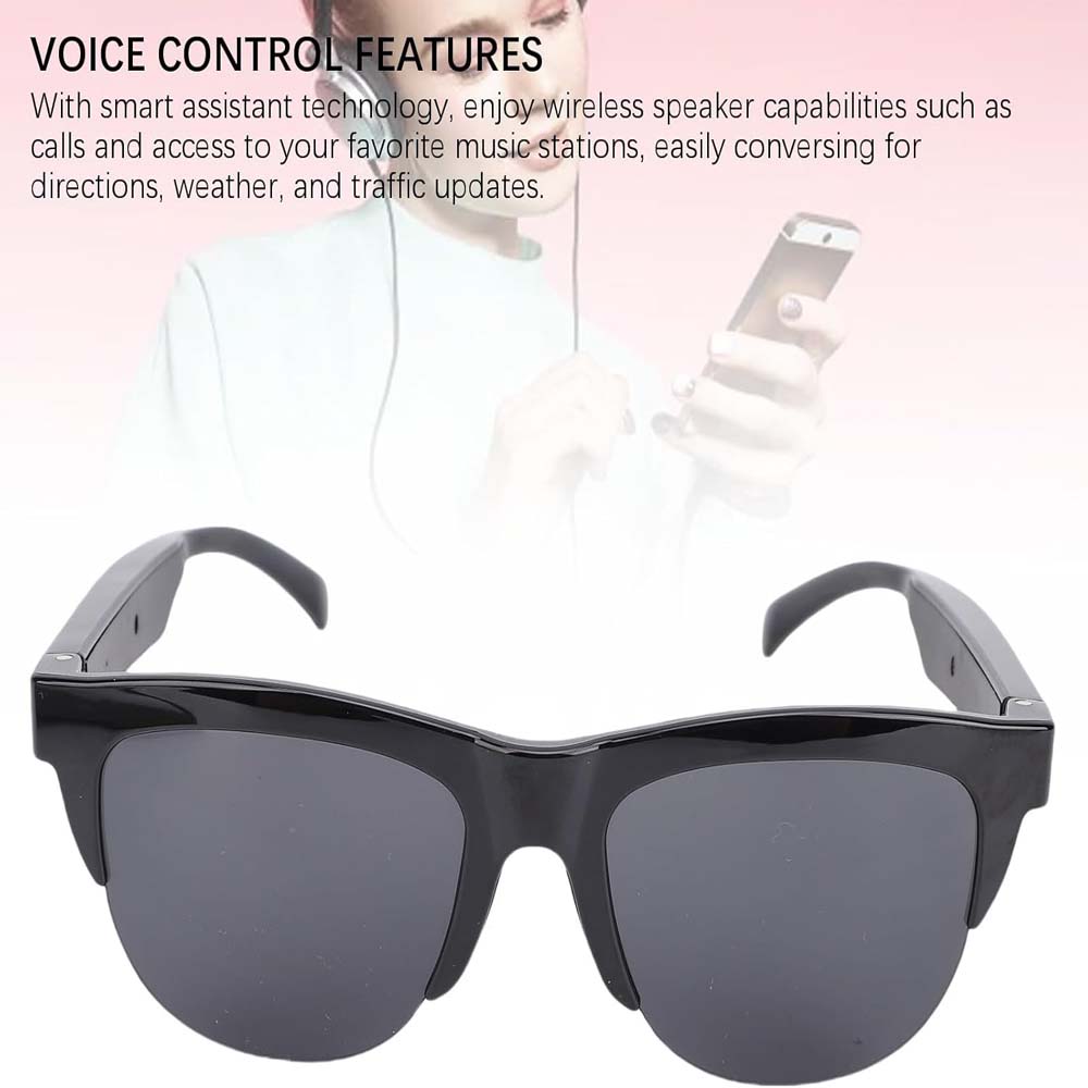 F06 Smart Glasses - Bluetooth 5.4 Audio Sunglasses w/ Speaker, Blue Light Filter, Voice Control & IP54 Waterproof for Music/Calls