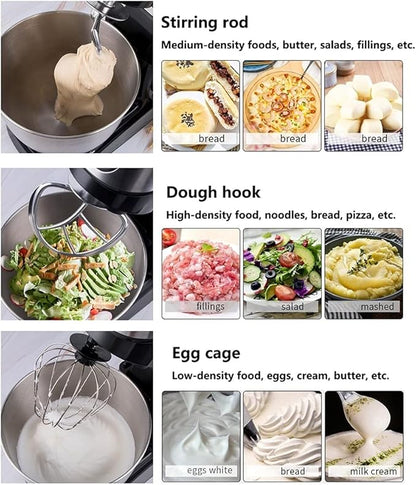 Electric Stand Mixer | Multifunctional Planetary Blender & Food Processor | Perfect Kitchen Appliance and Gift for Housewives (Color: Black)