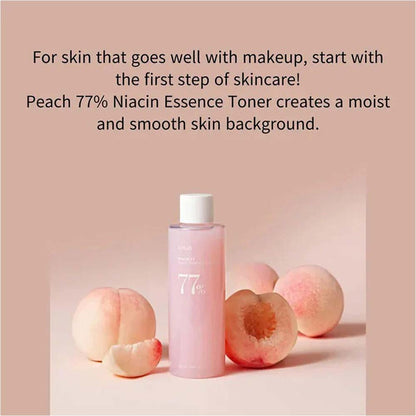 ANUA Peach 77% Niacin Essence Toner - 250ml Hydrating Brightening Toner for Dull & Uneven Skin Tone