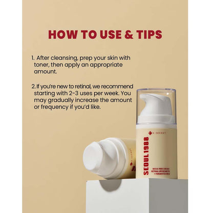 K-Secret SEOUL 1988 Cream with Retinal Liposome 1% & Fermented Rice – Anti-Aging, Brightening, Firming & Hydrating Korean Face Cream 50ml