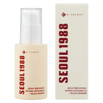 K-Secret SEOUL 1988 Serum with Retinal Liposome 2% & Black Ginseng – Anti-Aging, Wrinkle Care, Brightening & Firming Korean Face Serum 30ml