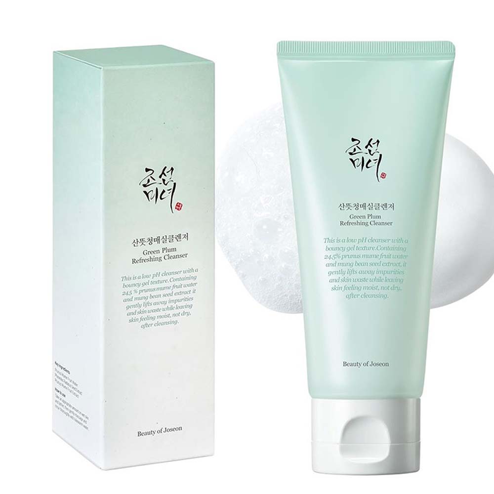 Beauty of Joseon Green Plum Refreshing Cleanser - 100ml Low pH Gel Face Wash with AHA & Green Plum Extract