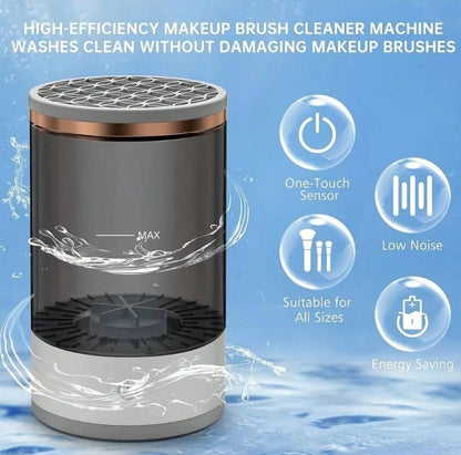 3-in-1 Automatic Makeup Brush Cleaning and Drying Stand – Electric Makeup Brush Cleaner Machine with USB Charging