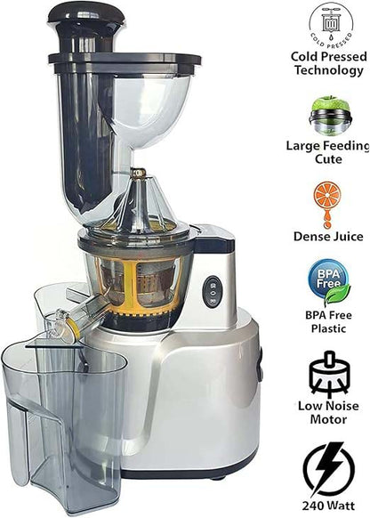 Cold Pressed Whole Slow Juicer Machine | 48 RPM Slow Pressed Juicer | 240-Watt Powerful Motor for All Fruits and Vegetables