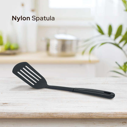 10-Piece Nonstick Cookware Set - Aluminum, Glass Lids, Casserole, Saucepan, Frypan, Nylon Turner, Dishwasher Safe (Black)