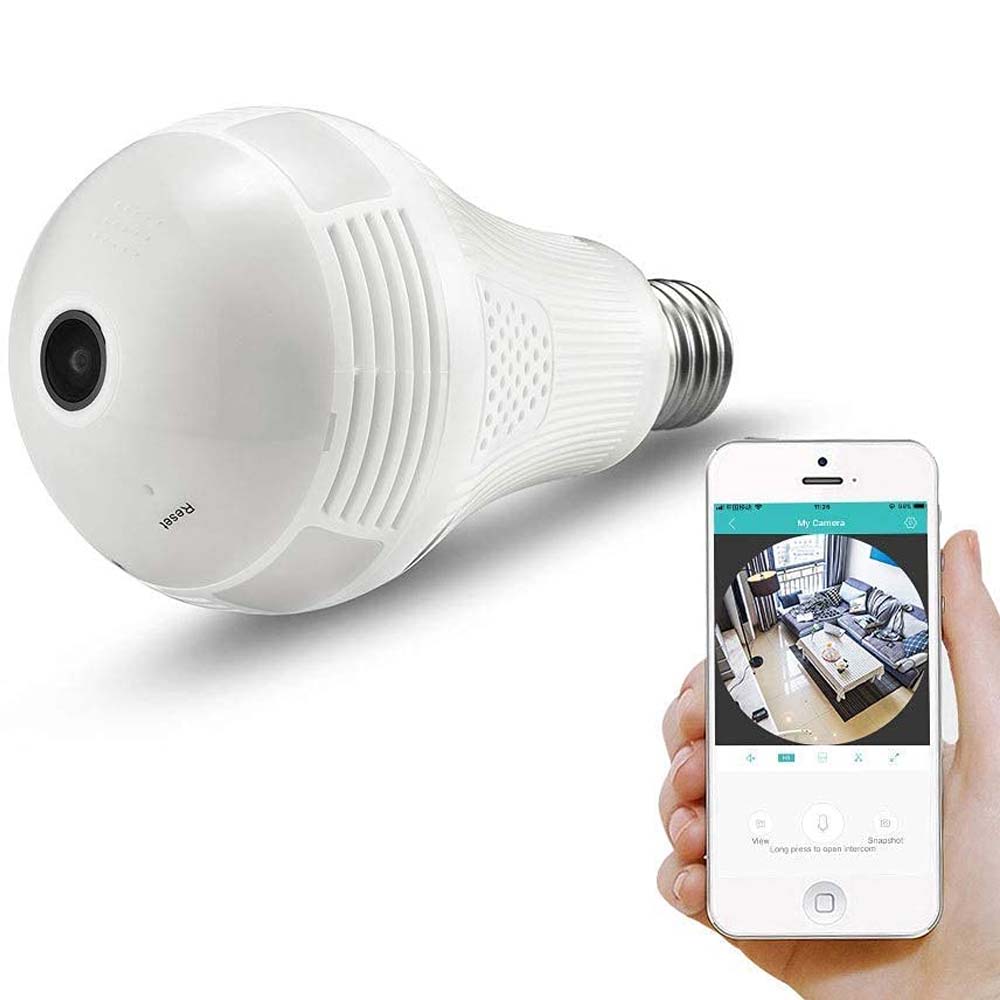 360° Hidden Spy Camera - 1080P HD WiFi Security Cam with Night Vision for Home/Baby Monitoring (iOS/Android)
