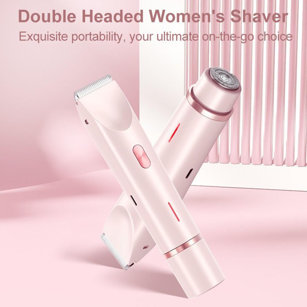 Two-Head 2-in-1 Electric Shaver – Painless Hair Remover for Women, IPX7 Waterproof