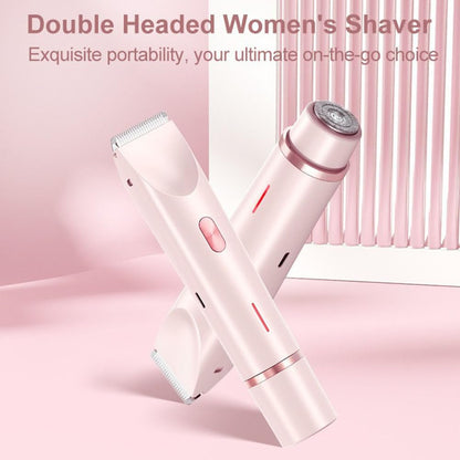 Two-Head 2-in-1 Electric Shaver – Painless Hair Remover for Women, IPX7 Waterproof