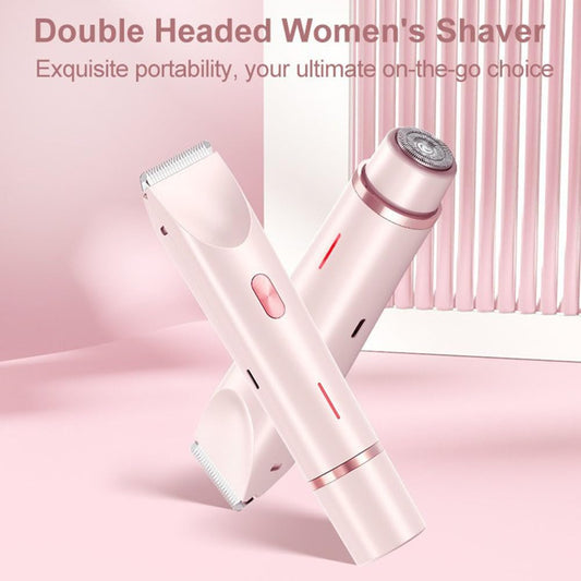 Two-Head 2-in-1 Electric Shaver – Painless Hair Remover for Women, IPX7 Waterproof