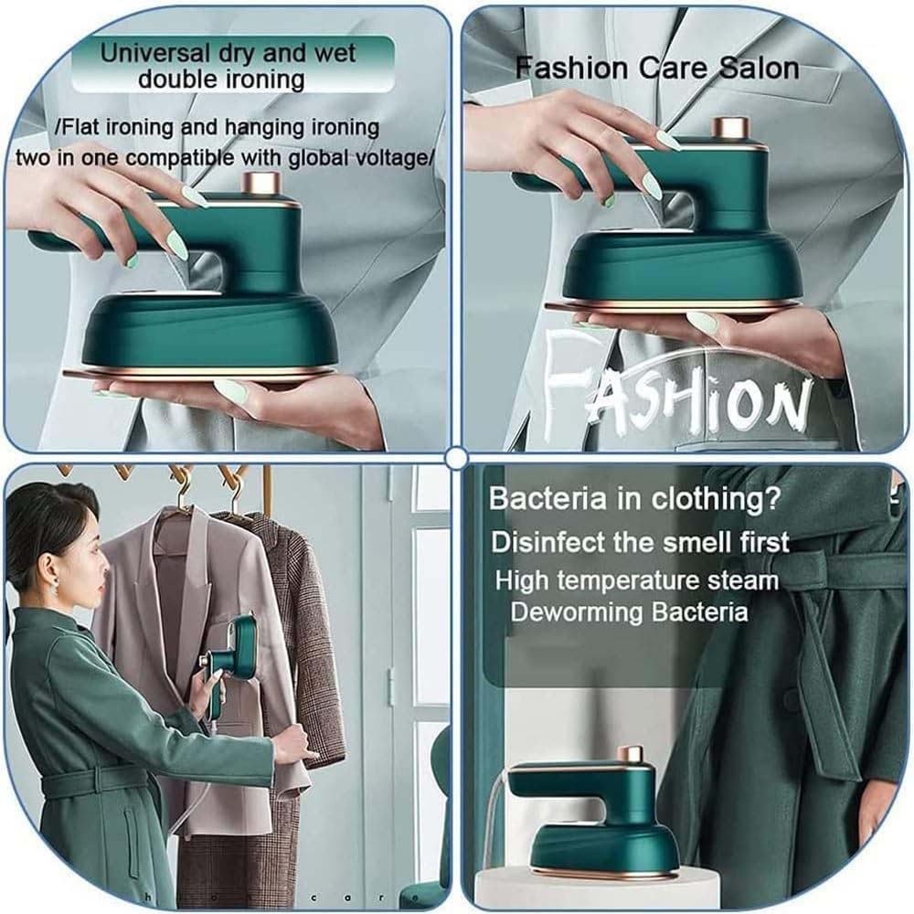 Handheld Steam Iron - 2-in-1 Garment Steamer & Dry Iron, Fast Heating, Rotatable Handle for Home & Travel