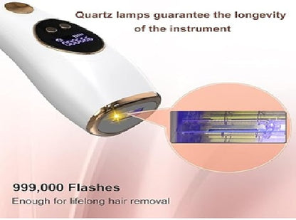 Ice Cold IPL Hair Removal Device with Ice Cooling, 99o,ooo Flashes, Laser Hair Removal, 5 Energy Level, Permanent, Painless, Long lasting Hair Removal, Whole Body at Home for Women and Man.